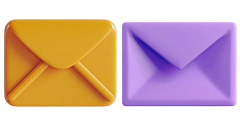 set of colorful envelope symbol. 3D Icon Concept