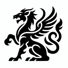 Fototapeta premium Tribal chimera style icon symbol emblem logo vector illustration 