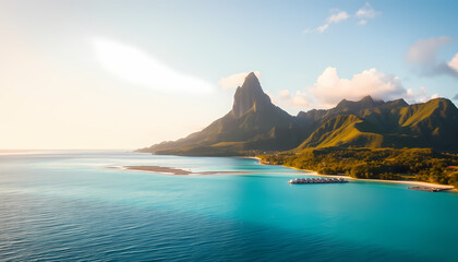 Naklejka premium sunset over the sea