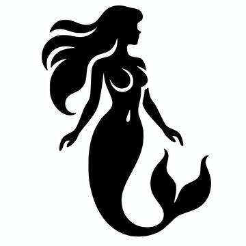 recommend clip art: Mermaid icon symbol black vector silhouette illustration