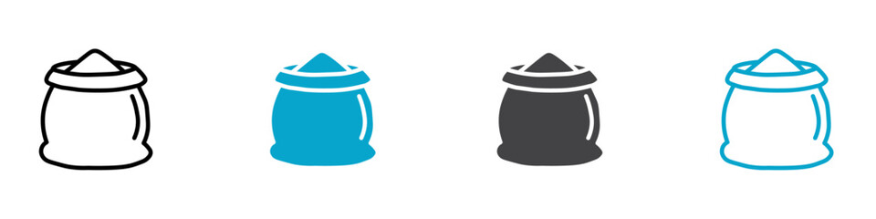 wheat sac icon Flat art in outline set