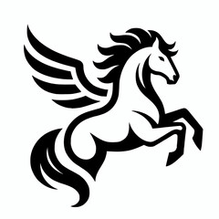 Pegasus icon logo symbol silhouette vector illustration