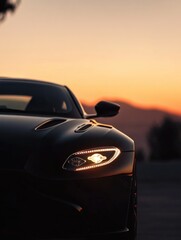 Sporty Luxury Car in Sunset