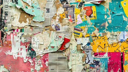 Fototapeta premium Abstract Backdrop Featuring Newspaper Clipping Collage