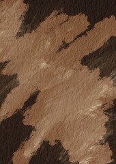 Abstract brown chocolate and milk cream color brush stroke painting on paper background for decoration on Chocolate sweet, coffee, rustic and crafted concept.