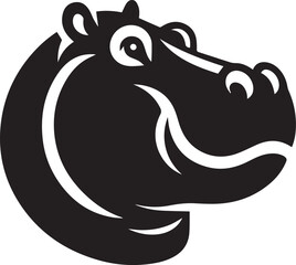 Hippopotamus head silhouette
