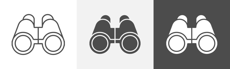 binoculars icon Flat art in outline set