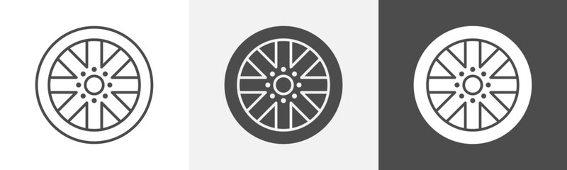 Fototapeta premium alloy rim icon Flat art in outline set