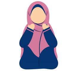 Muslimah Praying Illustration