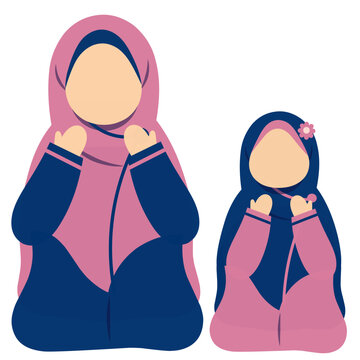 Muslimah Praying Illustration