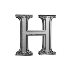 Ornate Silver Letter H.
