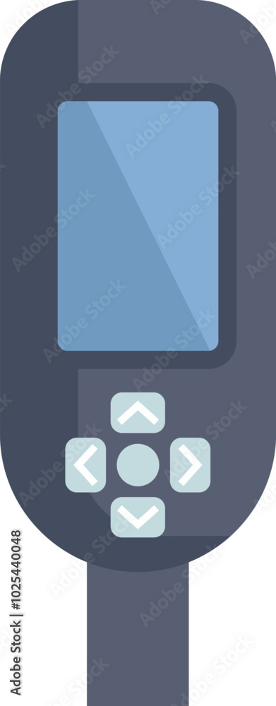 Poster handheld electronic device with a blank screen is displaying important information with buttons for 