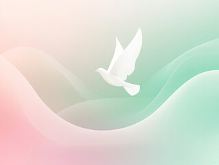 Soft Gradient Background Featuring Two Swirling Curves, Flowing and Fluid