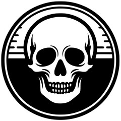 Skull label silhouette vector design