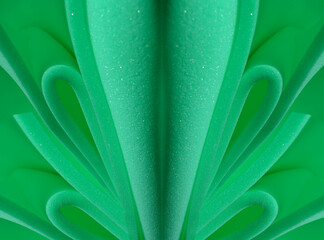 Obraz premium rolled green sponge. foam sponge texture sheet. beautiful curved folds.