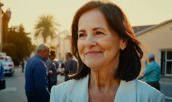 Italian Woman Engaged in Neighborhood Watch Meeting