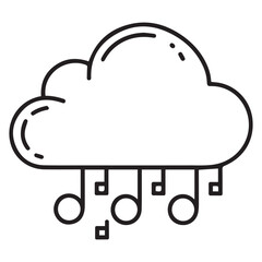 Cloud icon vector outline.