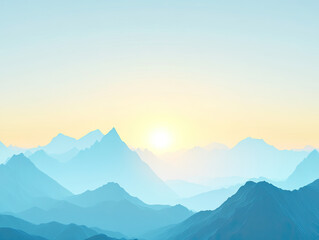 Fototapeta premium Abstract Mountain Sunrise Background with Jagged Peaks, Evoking Natural Beauty