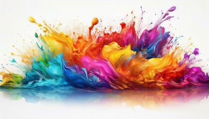 Vibrant Watercolor Splash Art with Abstract Patterns and Swirling Colors