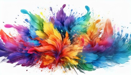 Vibrant Watercolor Splash Art with Abstract Patterns and Swirling Colors