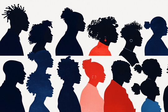 silhouette portraits of influential Black historical figures arranged in collage