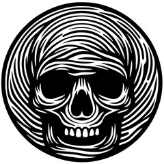 Skull silhouette in circle