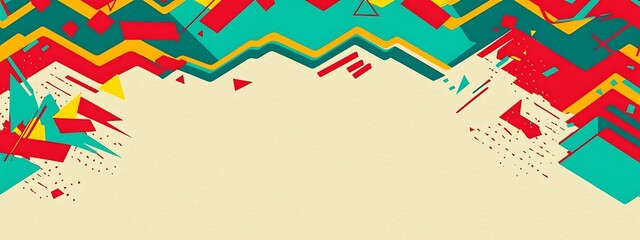 Fototapeta premium Colorful abstract geometric background with copy space.