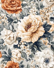 Vintage Floral Wallpaper Illustration Design