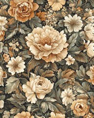 Vintage Floral Wallpaper Illustration Design