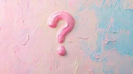 Intriguing pink question mark, a minimalist representation of mystery and inquiry on vibrant background