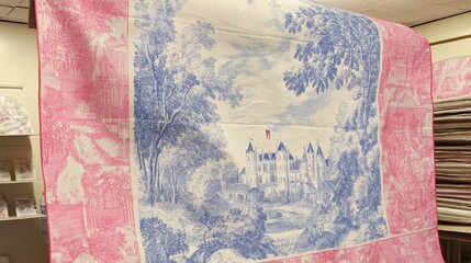 Pink & Blue Fabric Design.