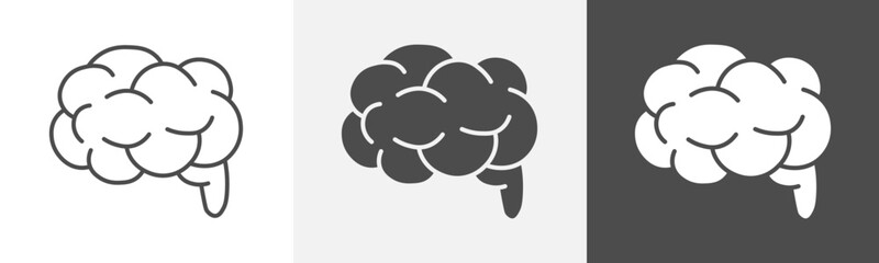 brain icon Outline symbol set