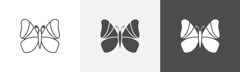 butterfly icon Outline symbol set