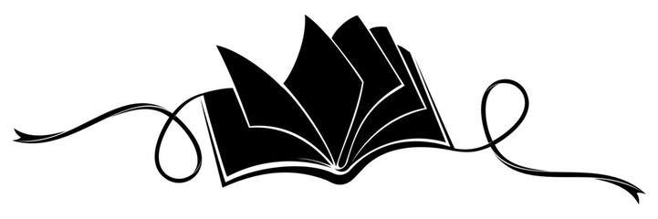 book day silhouette vector