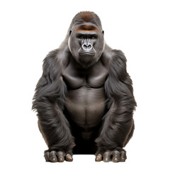 Fototapeta premium Sitting Gorilla Facing Forward With Intense Expression