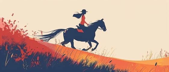 Positive Body Image in Plus Size Woman Riding Horse