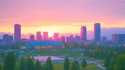 Obraz premium Cityscape Sunset.