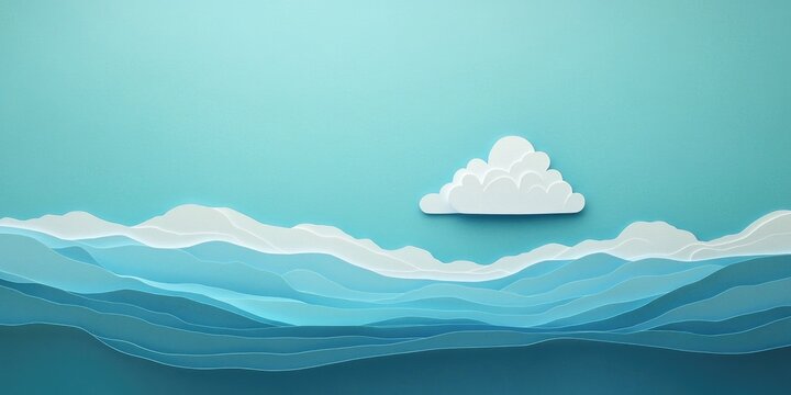 A solitary white cloud floats in an expansive sky, representing peace and freedom This image captures the essence of natural beauty and tranquility