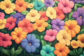 Vibrant petunia plant abundant with blooms in a garden setting, Colorful petunia plant full of flowers in a garden environment