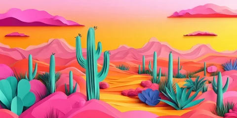 Fotobehang Budding Saguaro Cactus in a desert landscape during the holiday season, Budding Saguaro Cactus in a desert landscape © Kultivad