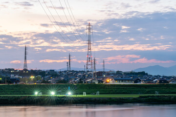 宮崎県宮崎市小松の送電鉄塔