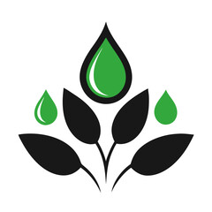 green leaf with water drops