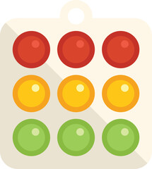 This pop it fidget toy features a simple dimple design with bright colors, providing a satisfying sensory experience