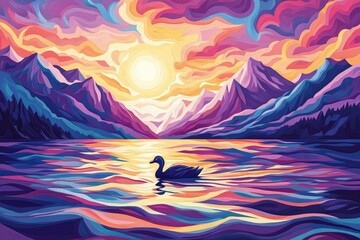 Wild ducks gliding across the water's surface, Ducks swimming gracefully on a lake