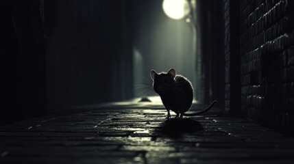 Nighttime Alley with Mouse