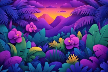 Close-up of orchid blossoms accompanied by palm leaves, Close-up of orchid flowers with palm leaves