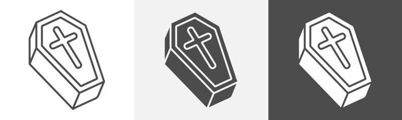 coffin icon Design in thin line vector style