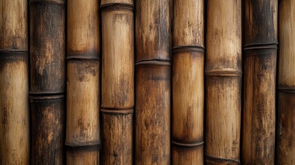 Obraz premium Textured Bamboo Wall Background for Design Projects