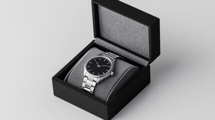 Elegant Silver Watch in a Gift Box