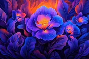 Intense close-up macro shot of a vibrant purple viola tricolor flower with a lovely backdrop, Macro close-up of a colorful purple viola tricolor flower with a beautiful background